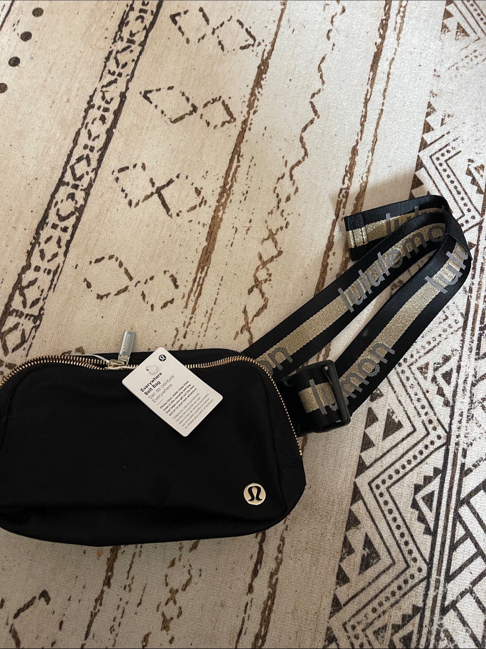 lululemon athletica Black Belt Bag with Branded Strap